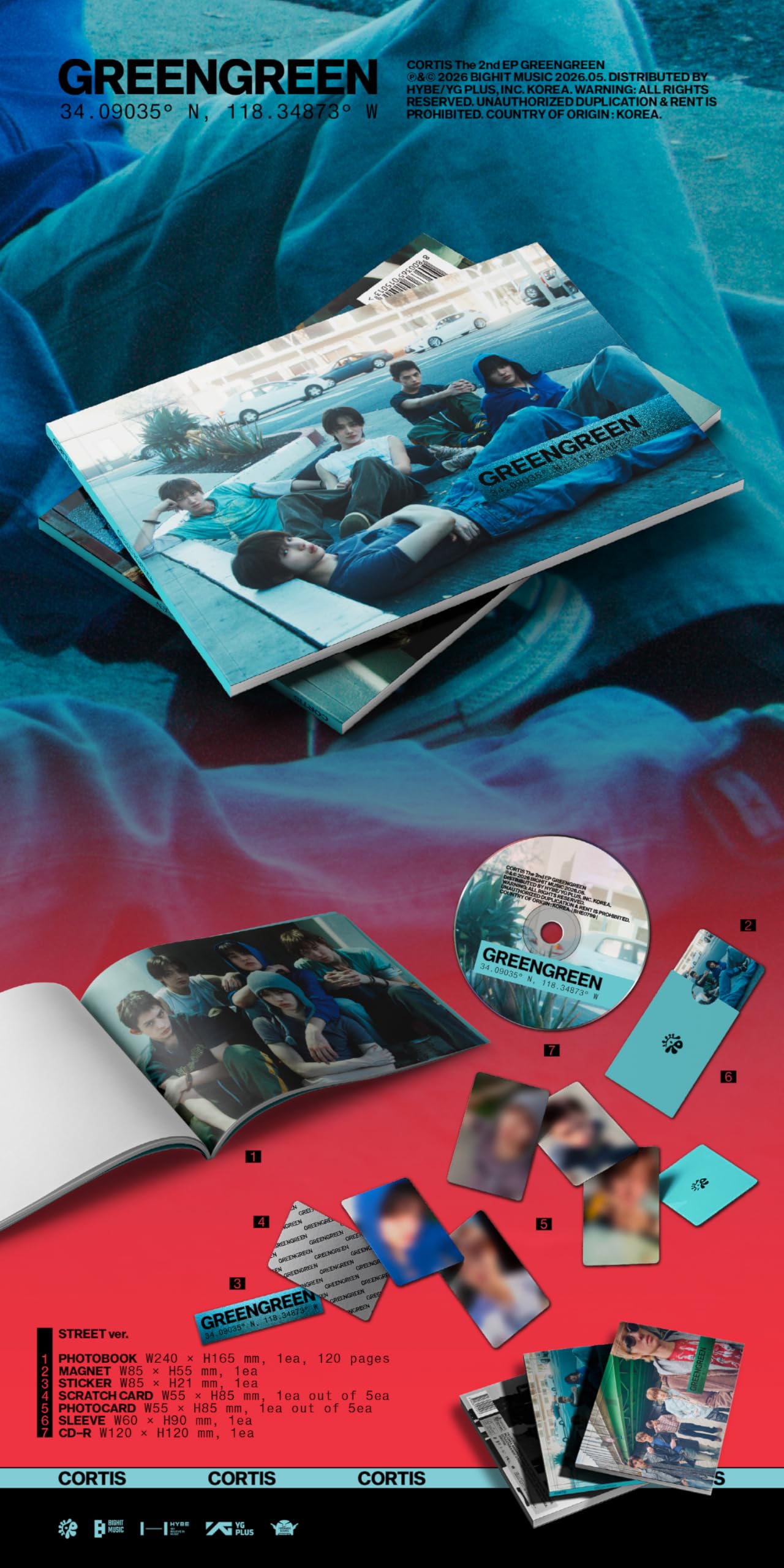 Amazon.co.jp: CORTIS GREENGREEN 2nd EP Album 8 Version Set